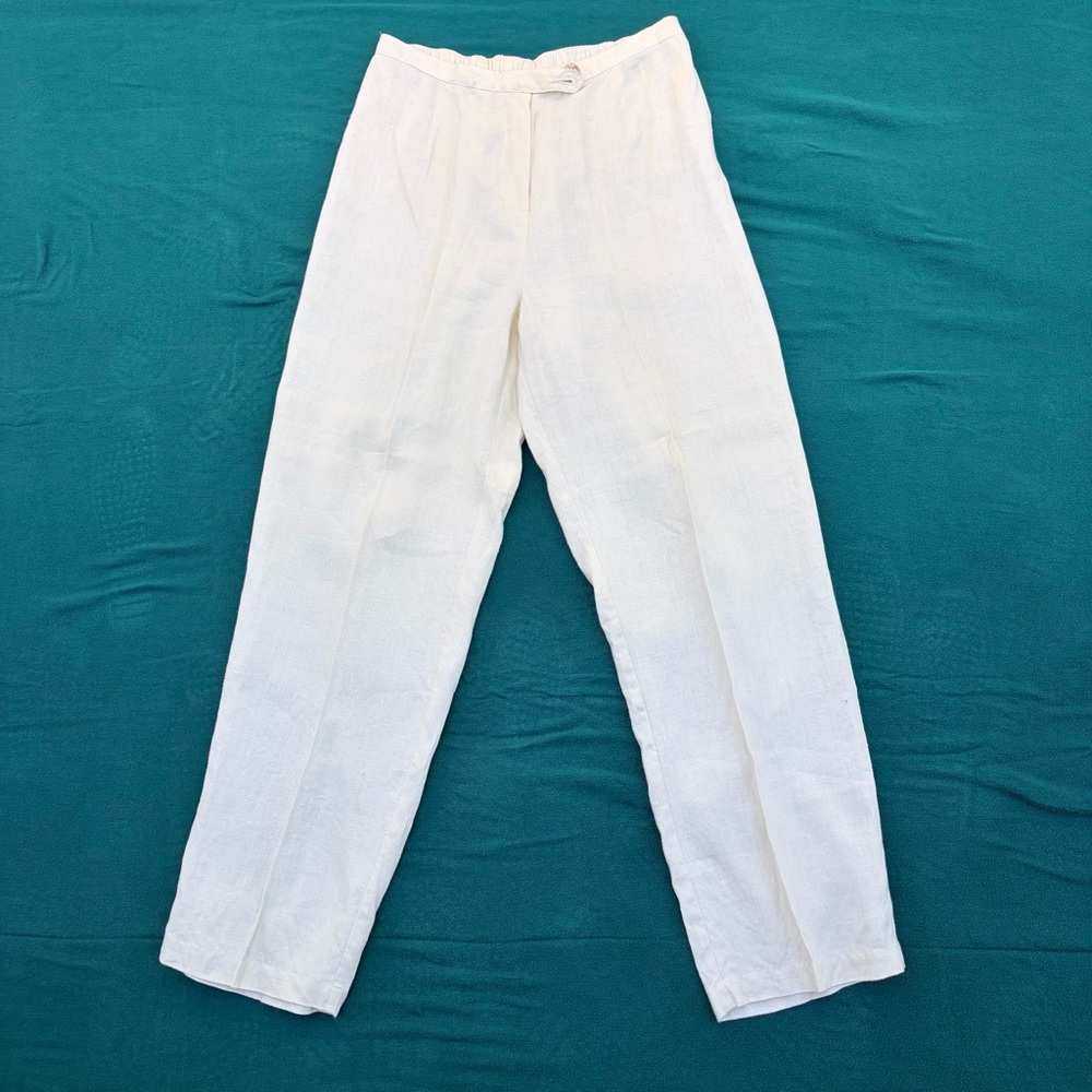 Carol Anderson women's Cream Linen Casual Pants